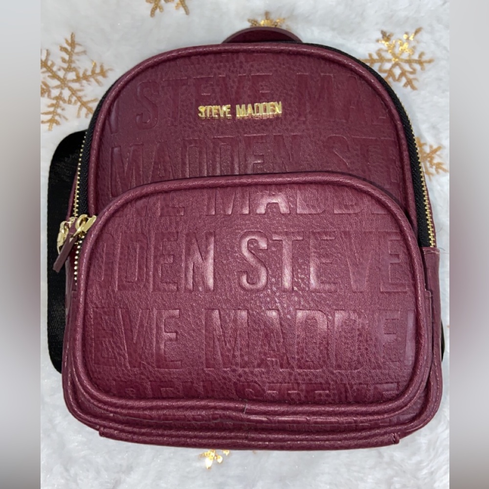 Burgundy Steve Madden mini backpack